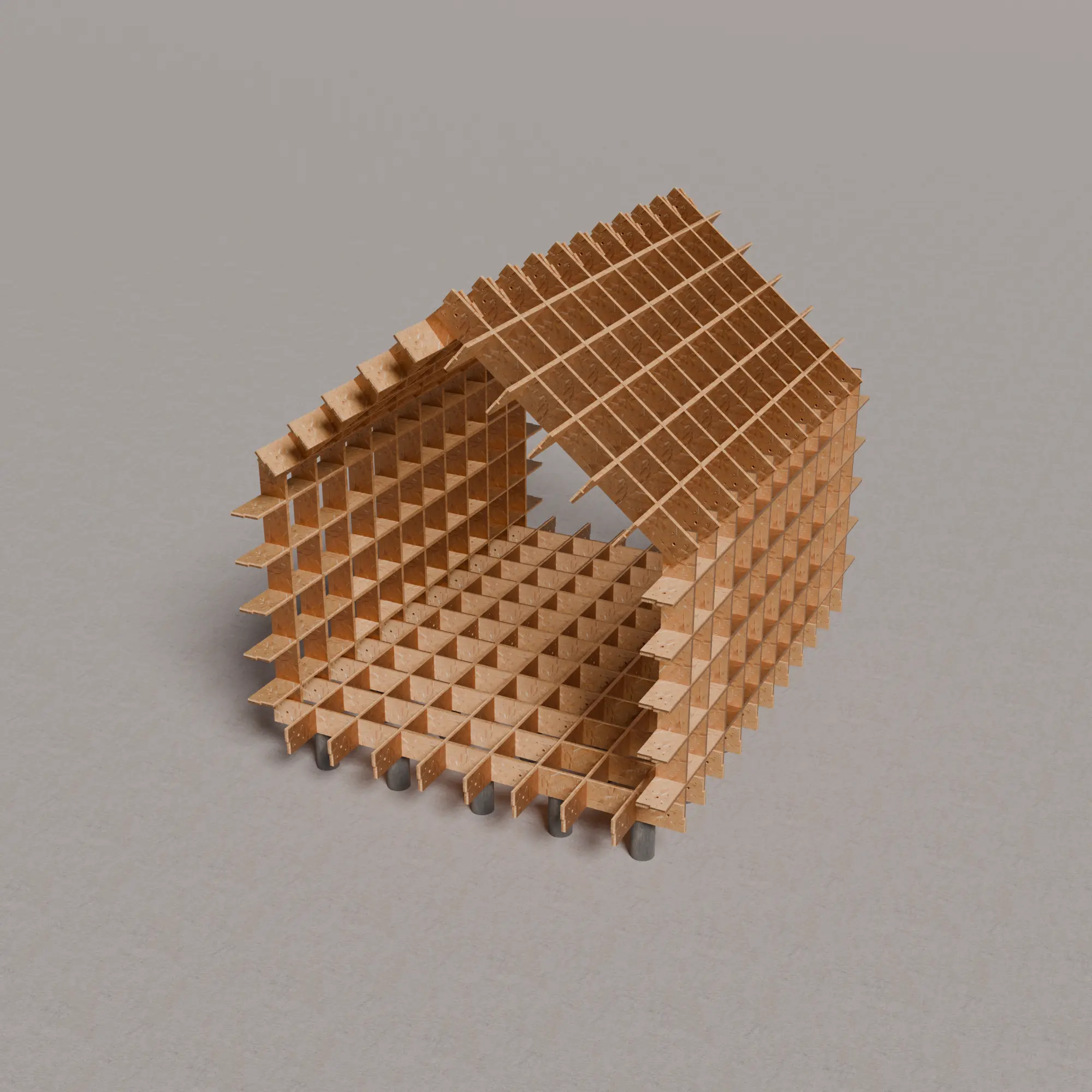 Completed Combstruct building structure showcasing our modular construction system