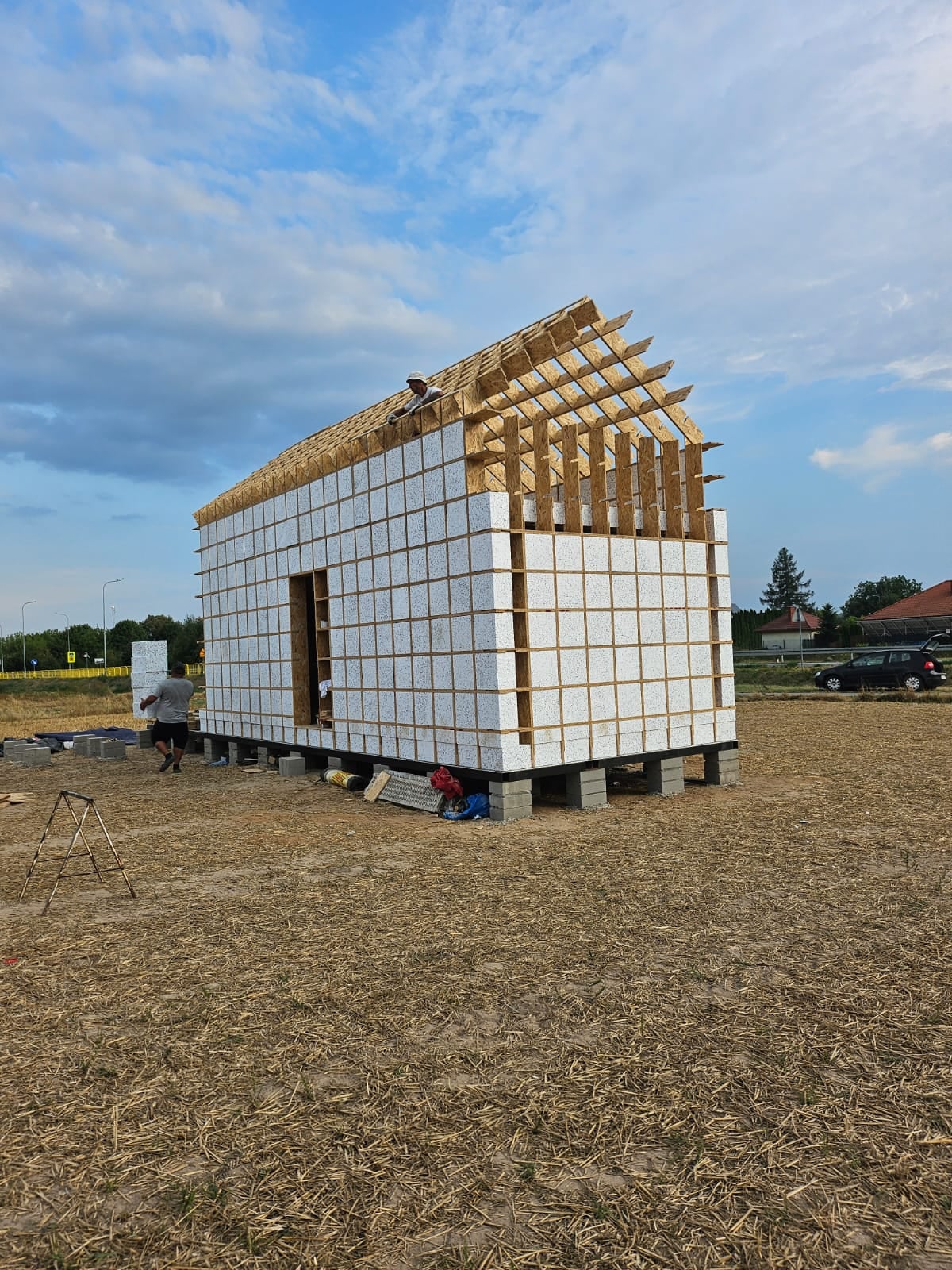 The structure takes shape.